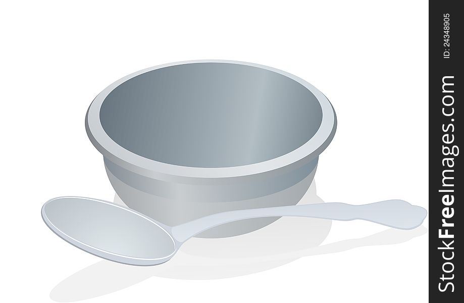 A cup and spoon. The illustration on a white background.