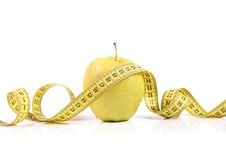 Fresh Apple With Measuring Tape Royalty Free Stock Image
