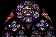Notre Dame Stained Glass Stock Image