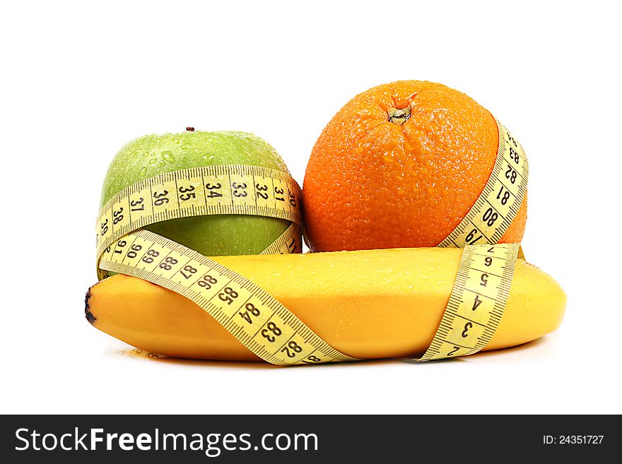 Fruit diet concept. isolated on white