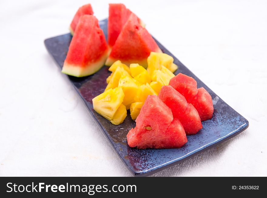 Fruit Dessert with Watermalon and Pineapple