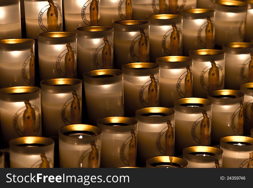 Candles in the Notre Dame de Paris. Candles in the Notre Dame de Paris