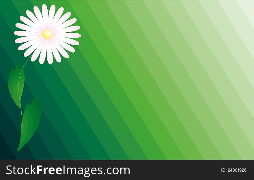 Green Background With Flower
