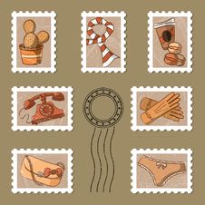 Stamp Collection Royalty Free Stock Images