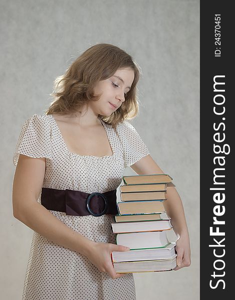 Girl with books