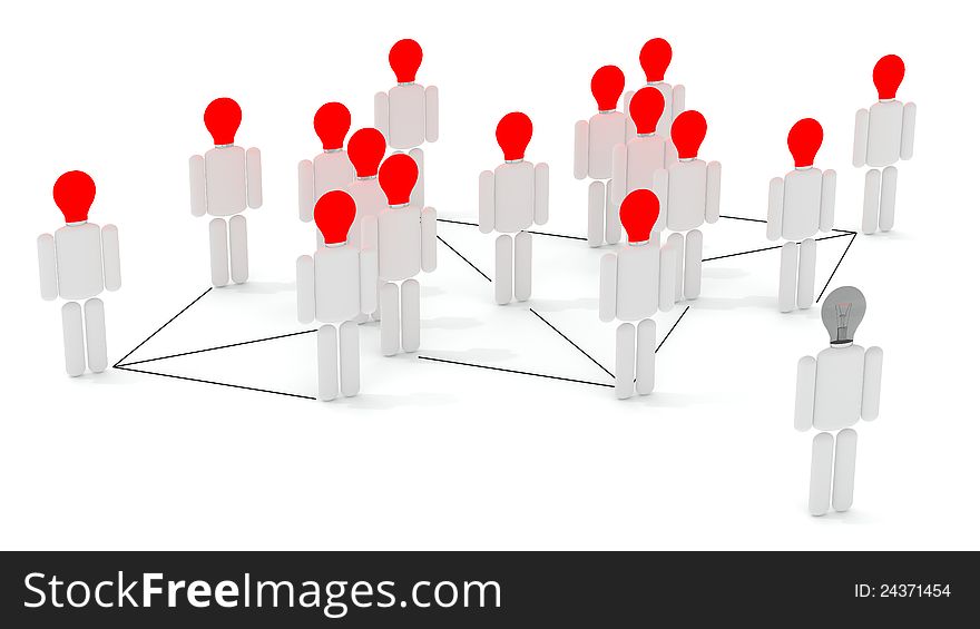 Many people connected in a social network.