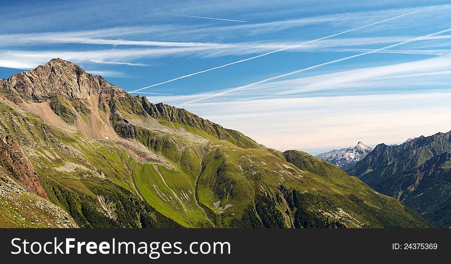 Mountains in Stubai's valley in Austria near Innsbruck. Mountains in Stubai's valley in Austria near Innsbruck