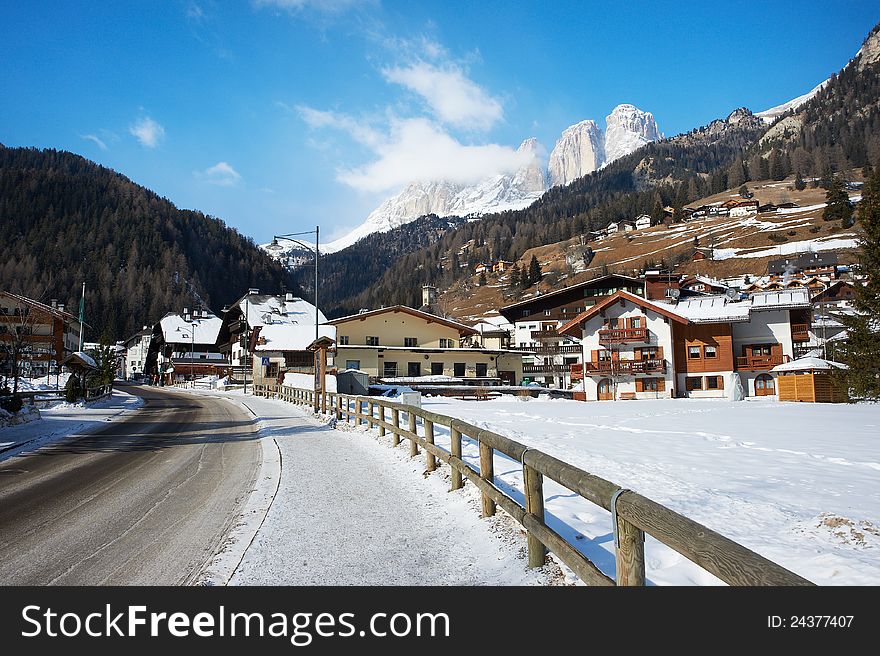 Village in the mountains of northern Italy. Campitello. Village in the mountains of northern Italy. Campitello