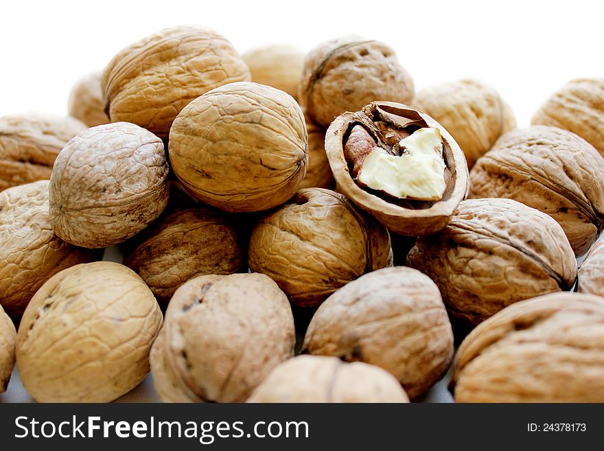 Walnuts In A Light Background