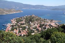 Meis Harbour And Castle Royalty Free Stock Photography Meis Harbour And Castle Royalty Free Stock Photography