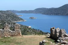 Simena Castle Veiw Royalty Free Stock Photo Simena Castle Veiw Royalty Free Stock Photo