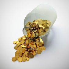 Jar Of Golden Coins Royalty Free Stock Photos Jar Of Golden Coins Royalty Free Stock Photos