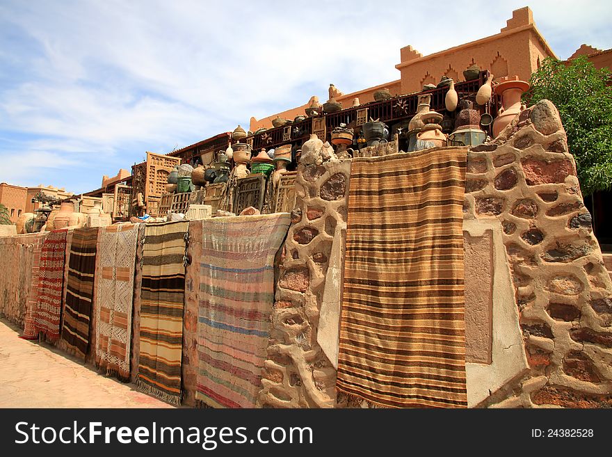 Souvenir shop in the city of Ouarzazate, Morocco. Souvenir shop in the city of Ouarzazate, Morocco