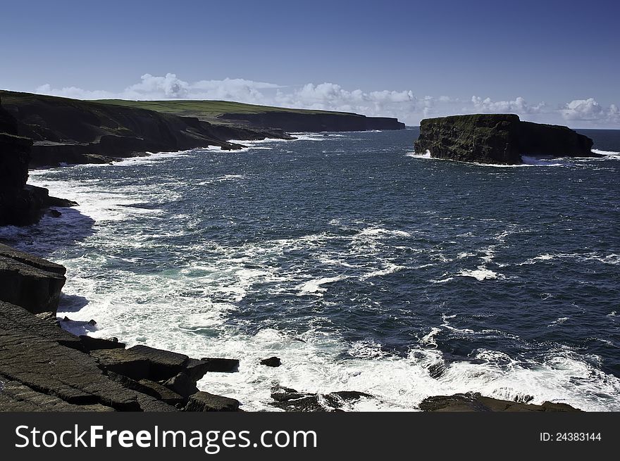 One Of The Great Scenes Along The County Clare Coastline Ireland. One Of The Great Scenes Along The County Clare Coastline Ireland