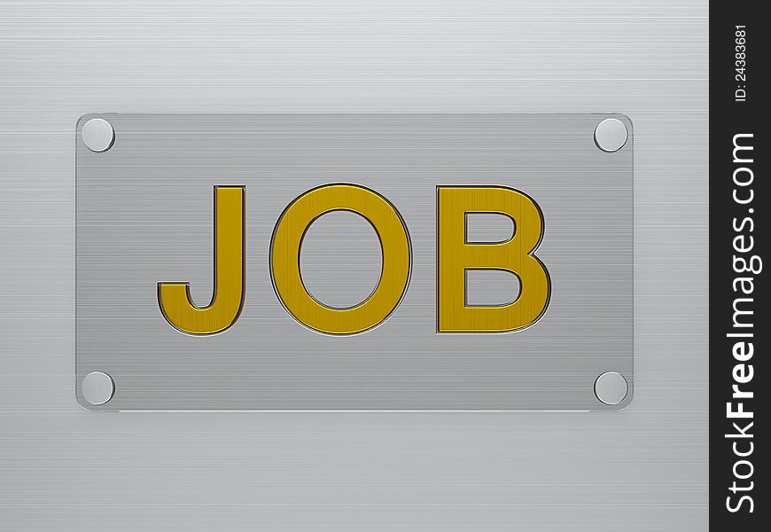 Job offer sign made of metal letters