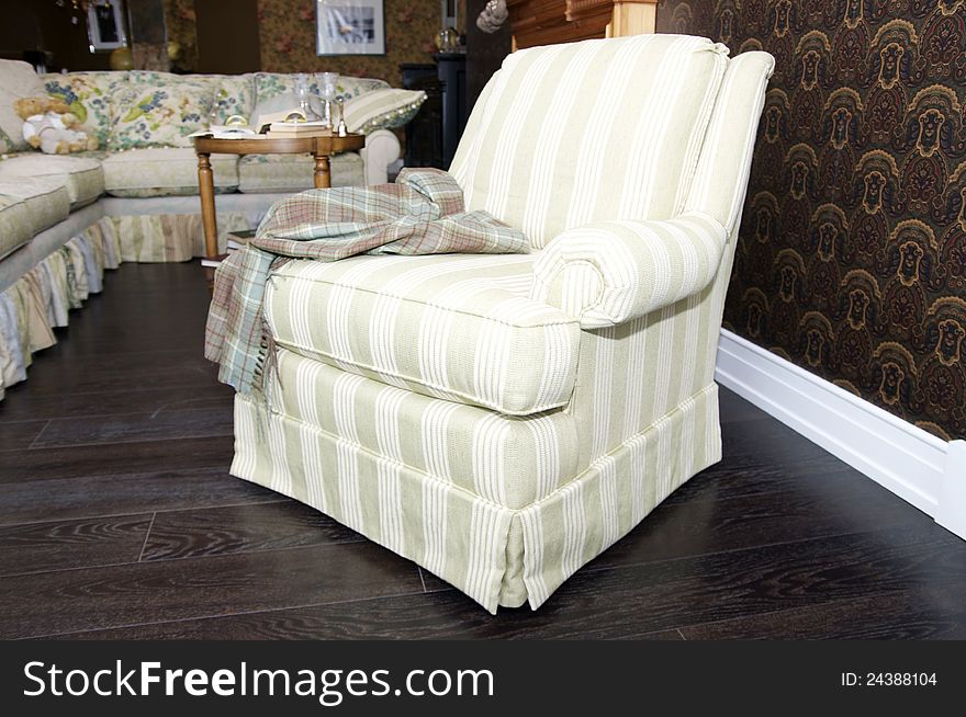 Comfortable white leather chair for the rest