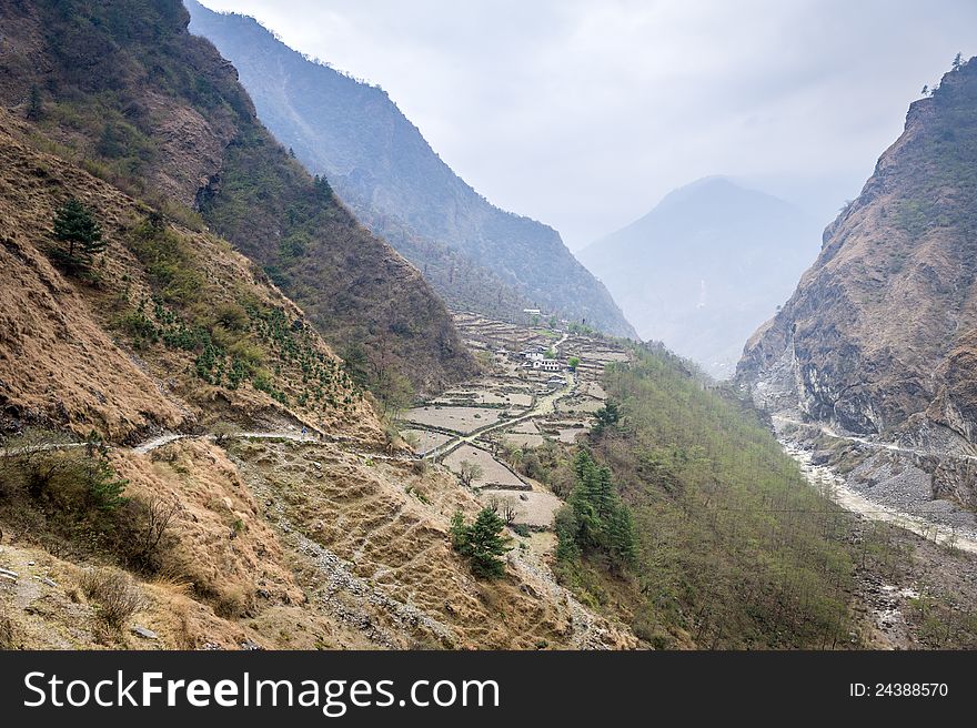 Mountain Landscape In Nepal