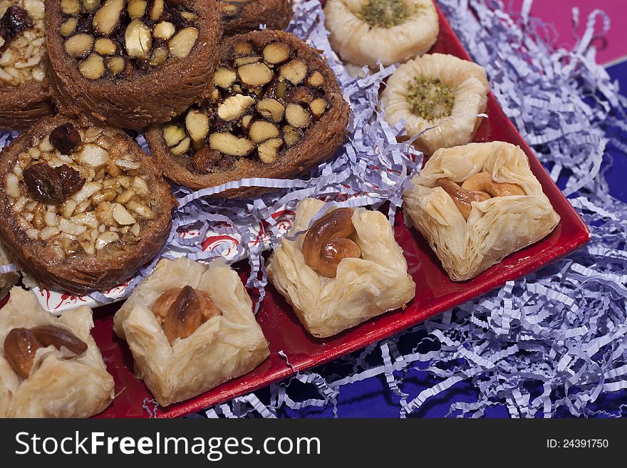 Oriental Sweets On A Colorful Dish