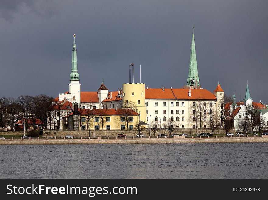 View Riga Castle from the River Daugava