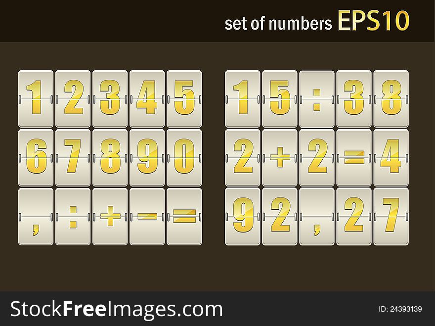Number set from 1 to 9,  illustration