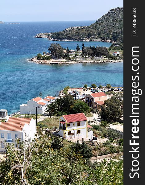 The harbour of the Greek island of Meis. Showing why this is the Turquise coast. The harbour of the Greek island of Meis. Showing why this is the Turquise coast