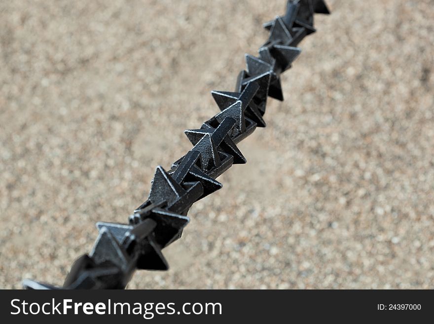 Chain fence in a street