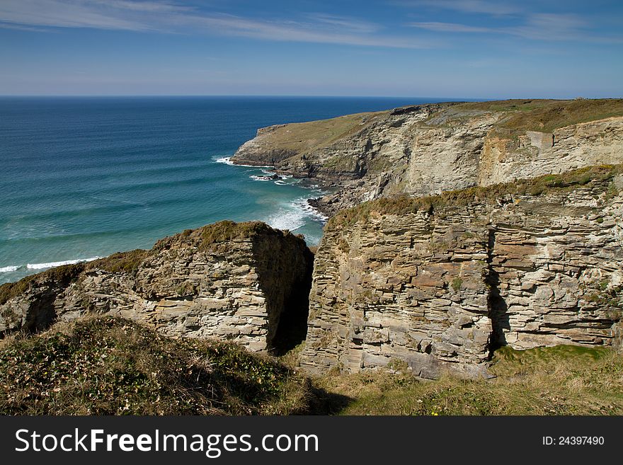 The view taken from Treknow near Tintagel in Cornwall, on the South-West coastal path. The view taken from Treknow near Tintagel in Cornwall, on the South-West coastal path.