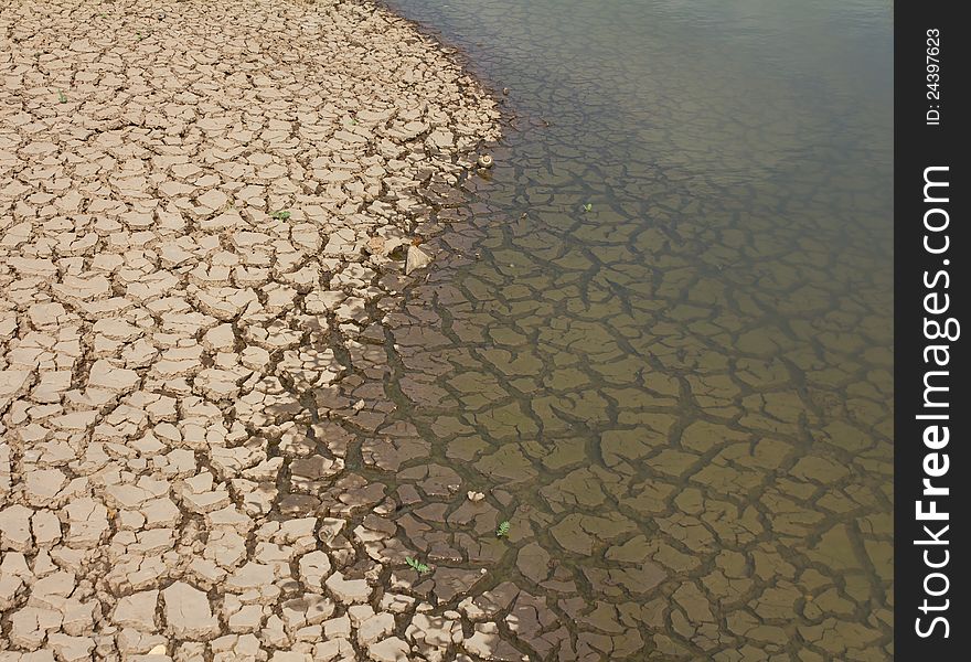 Cracked Soil In Water.