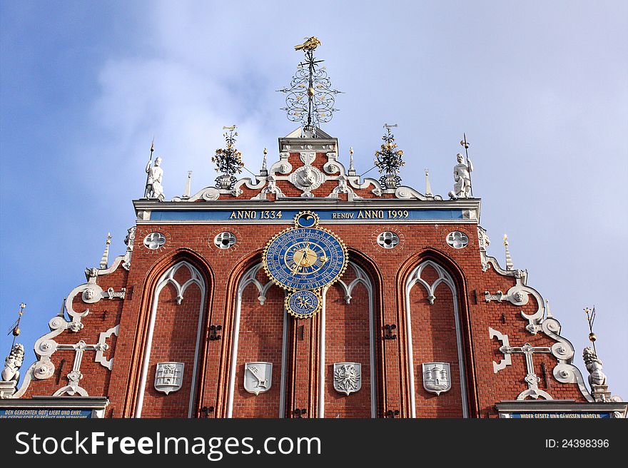 Detail of House of the Blackheads in Riga, Latvia