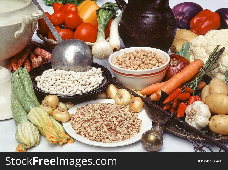 Fresh ripe vegetables on white background. Fresh ripe vegetables on white background.