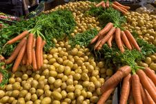 Carrots And Potatoes Stock Image
