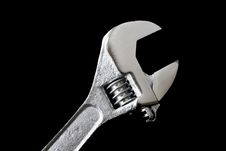Wrench On Black Stock Image