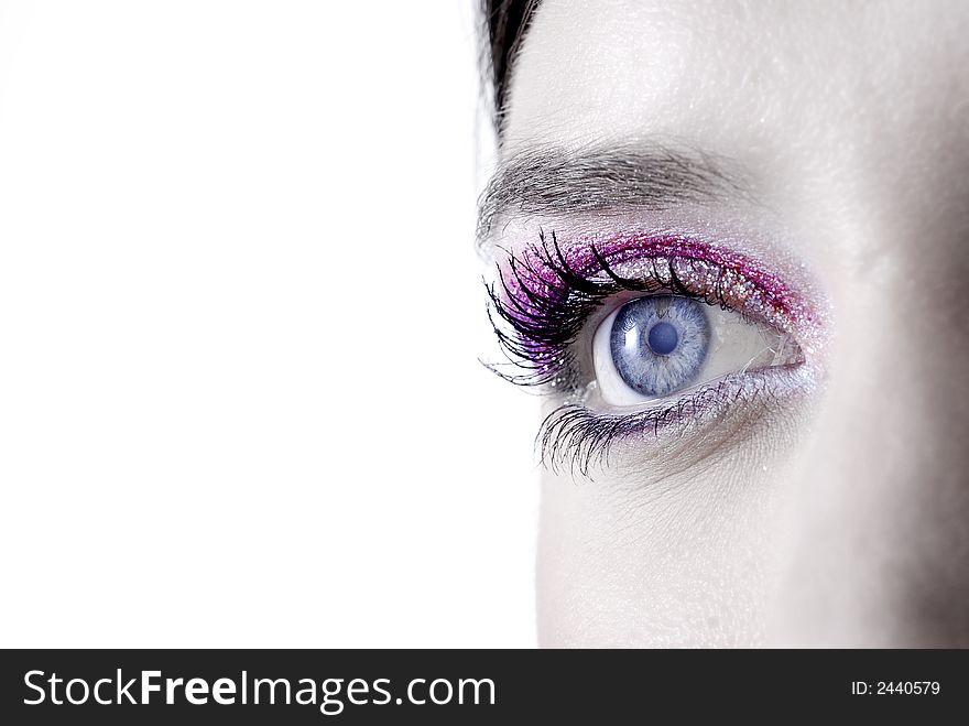 Picture of dreamy female beautiful eye. Picture of dreamy female beautiful eye
