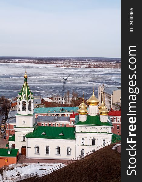 Vintage church in winter, Nizhniy Novgorod, Russia. Vintage church in winter, Nizhniy Novgorod, Russia