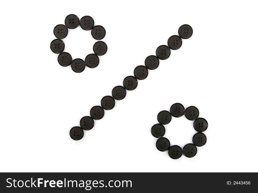 Percent from buttons for sales on white background