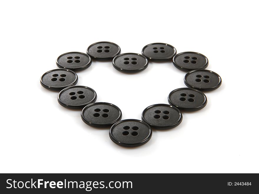 The heart fron buttons on white backgrounds. The heart fron buttons on white backgrounds