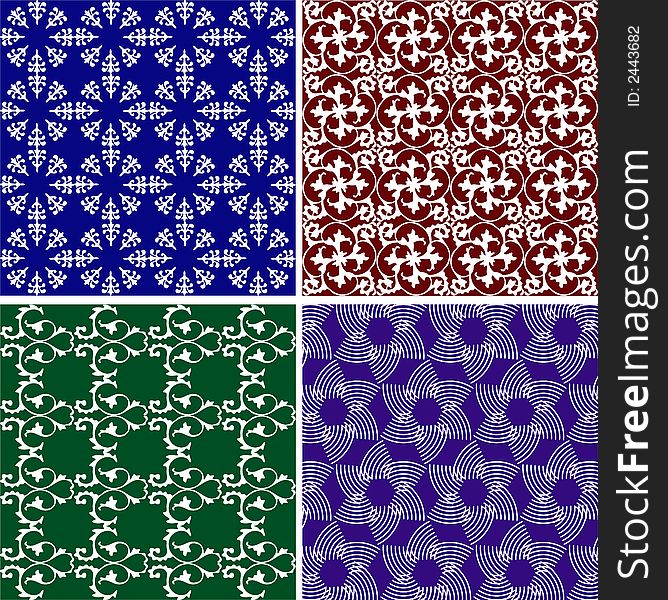 Floral and other pattern ornate background illustrations. Floral and other pattern ornate background illustrations