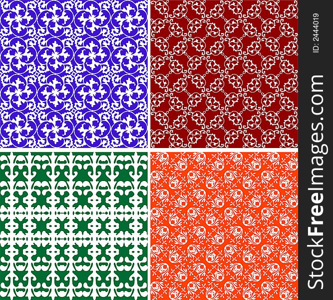 Floral and other pattern ornate background illustrations. Floral and other pattern ornate background illustrations