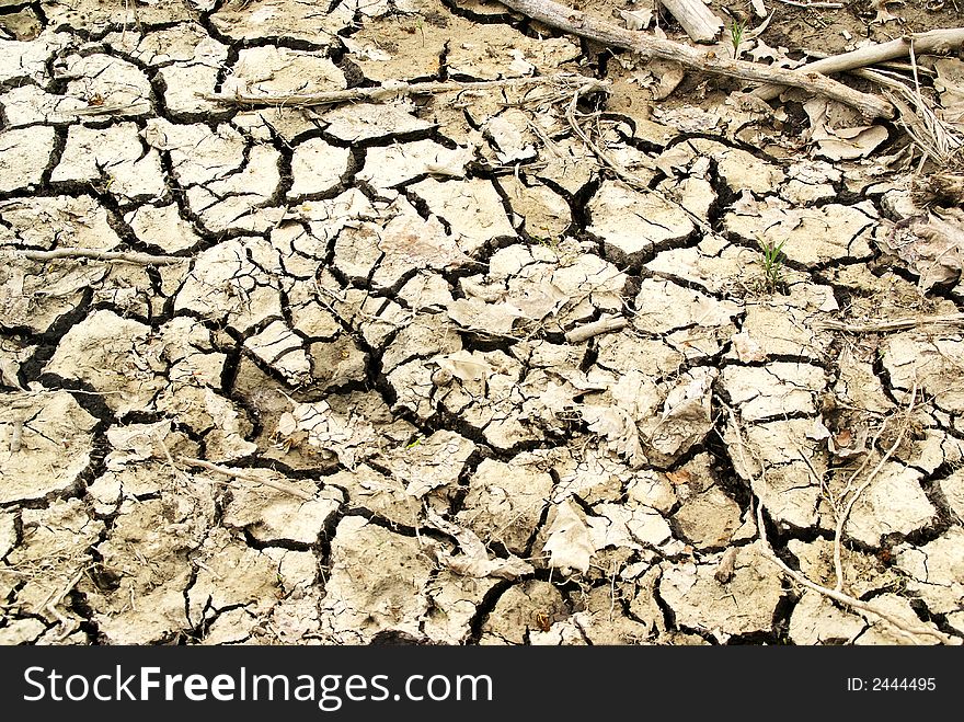 Photo of dried land on heat summer day. Photo of dried land on heat summer day