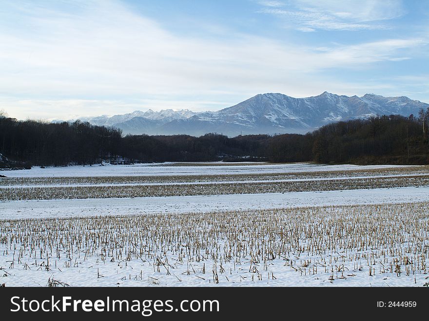 Winter landscape in north Italy, Alps