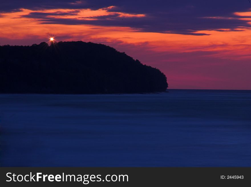 Red orange sunset Baltic Sea in Poland. Red orange sunset Baltic Sea in Poland