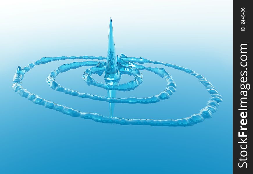 A computer created image of a water splash. A computer created image of a water splash.
