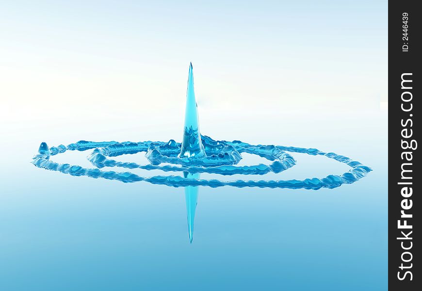 A computer created image of a water splash. A computer created image of a water splash.