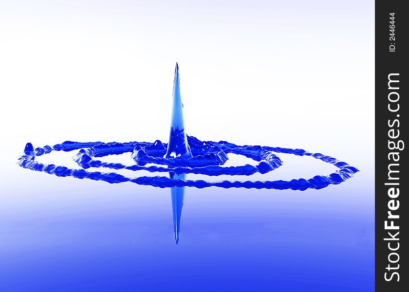 A computer created image of a water splash. A computer created image of a water splash.