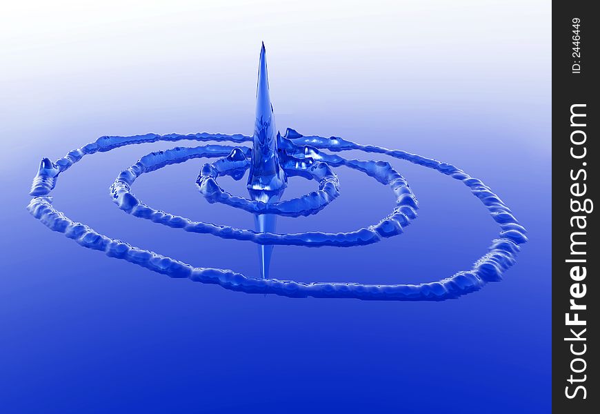 A computer created image of a water splash. A computer created image of a water splash.