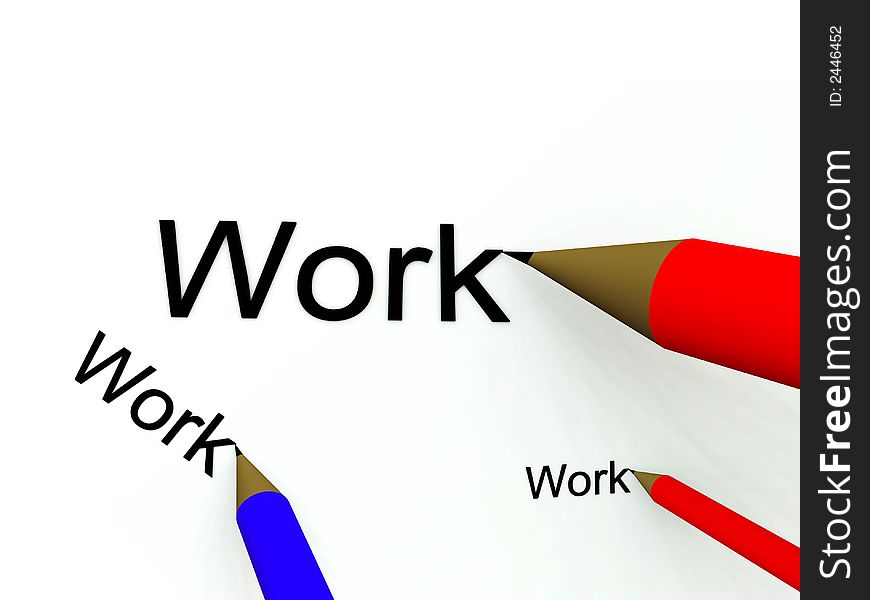 An image of a set of pencils that are writing the word work. An image of a set of pencils that are writing the word work.