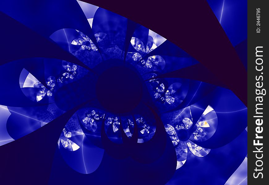 Blue attractor is a complex artistic image for futuristic design