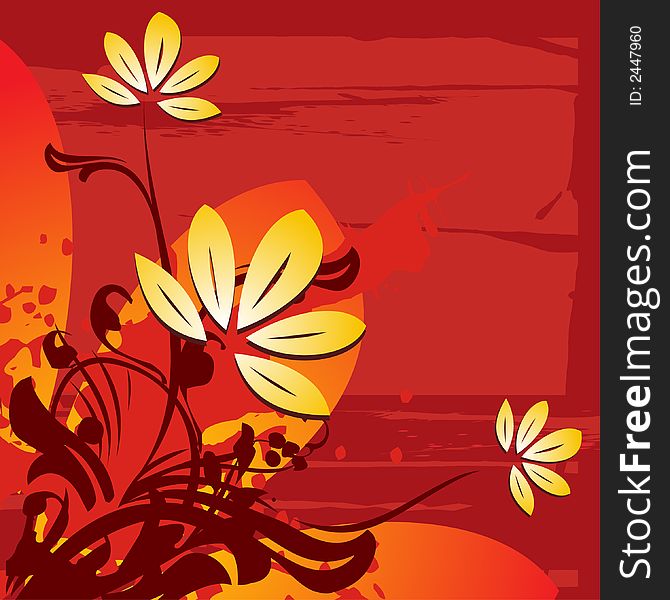 Vector flower suitable for floral background