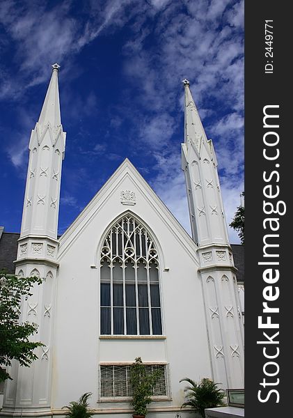 External view of St Andrew Cathedral in Singapore.