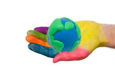 Hand Holding Earth Globe. Royalty Free Stock Images